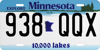 MN license plate 938QQX