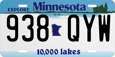 MN license plate 938QYW