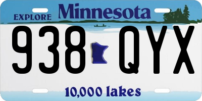 MN license plate 938QYX