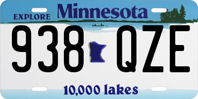 MN license plate 938QZE