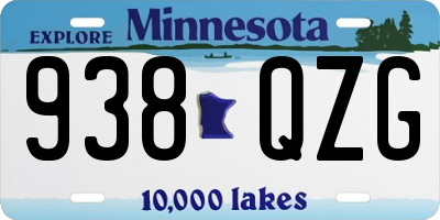 MN license plate 938QZG