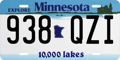 MN license plate 938QZI
