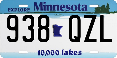 MN license plate 938QZL