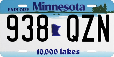MN license plate 938QZN