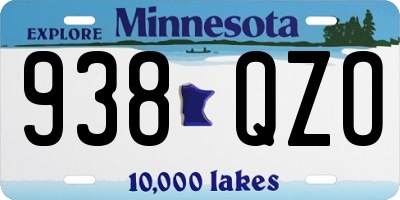 MN license plate 938QZO