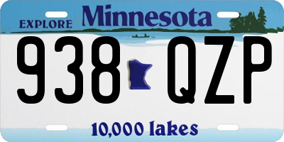 MN license plate 938QZP