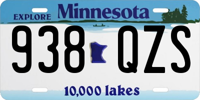 MN license plate 938QZS