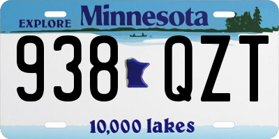 MN license plate 938QZT