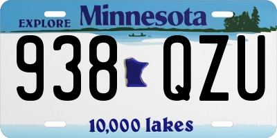 MN license plate 938QZU