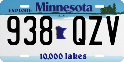MN license plate 938QZV