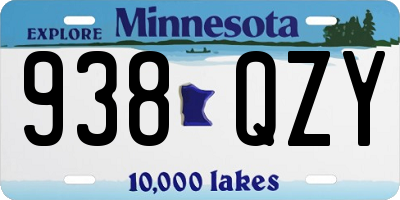 MN license plate 938QZY