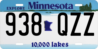 MN license plate 938QZZ
