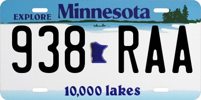 MN license plate 938RAA