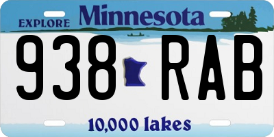 MN license plate 938RAB
