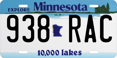 MN license plate 938RAC