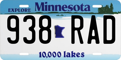 MN license plate 938RAD
