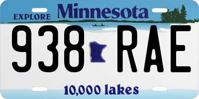 MN license plate 938RAE