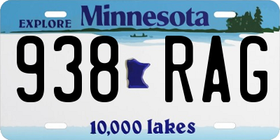 MN license plate 938RAG