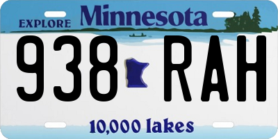 MN license plate 938RAH