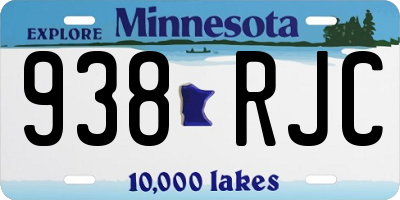 MN license plate 938RJC