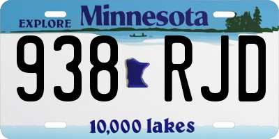 MN license plate 938RJD