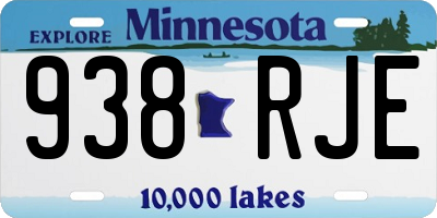 MN license plate 938RJE