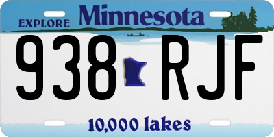 MN license plate 938RJF