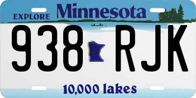 MN license plate 938RJK