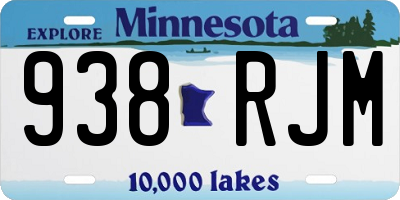 MN license plate 938RJM