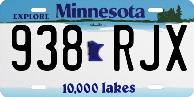 MN license plate 938RJX
