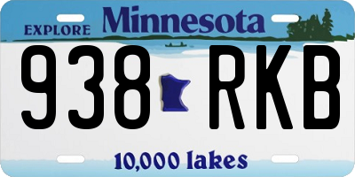 MN license plate 938RKB