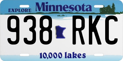 MN license plate 938RKC