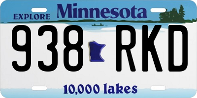 MN license plate 938RKD