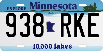 MN license plate 938RKE