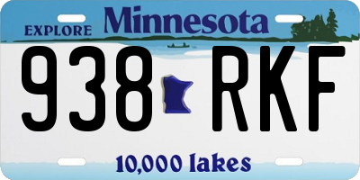 MN license plate 938RKF