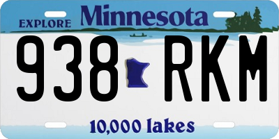 MN license plate 938RKM