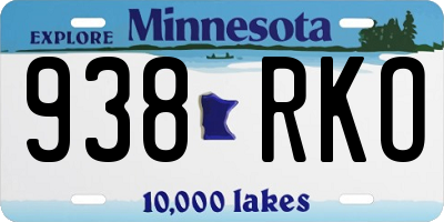 MN license plate 938RKO