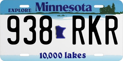 MN license plate 938RKR