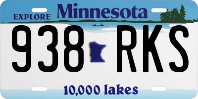 MN license plate 938RKS