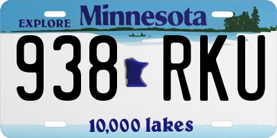 MN license plate 938RKU