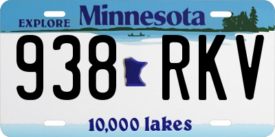 MN license plate 938RKV