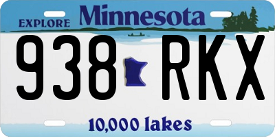 MN license plate 938RKX