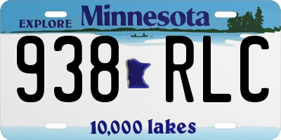 MN license plate 938RLC