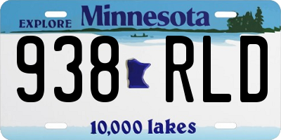 MN license plate 938RLD