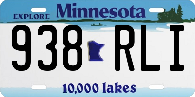 MN license plate 938RLI