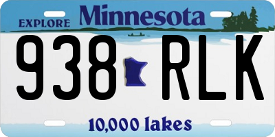 MN license plate 938RLK