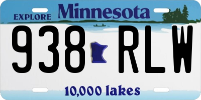 MN license plate 938RLW
