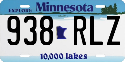 MN license plate 938RLZ