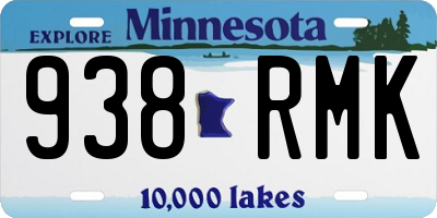 MN license plate 938RMK