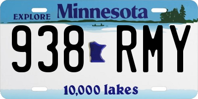 MN license plate 938RMY